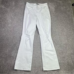 Express Jeans Women’s 4 White 90’s Bootcut High Rise Distressed Denim